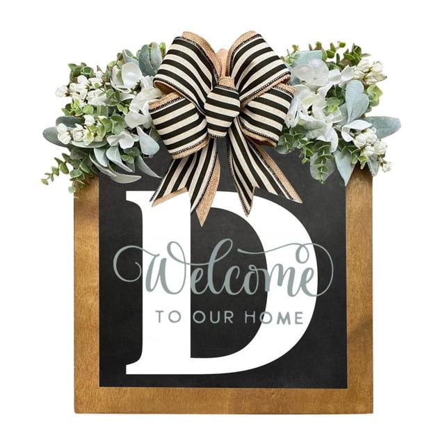 Last Name Front Door Wreath Front Door Porch Decoration for for Home Blessings Spring Parties