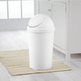 thumbnail image 6 of Sterilite 10838006 3 Gallon Round Swing Top Plastic Wastebasket, White (12 Pack), 6 of 9