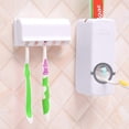 thumbnail image 2 of Organizador de baño de estilo hotel, apto para familias, montado en la pared, exprimidor automático de pasta de dientes y soporte para 5 cepillos, 2 of 5