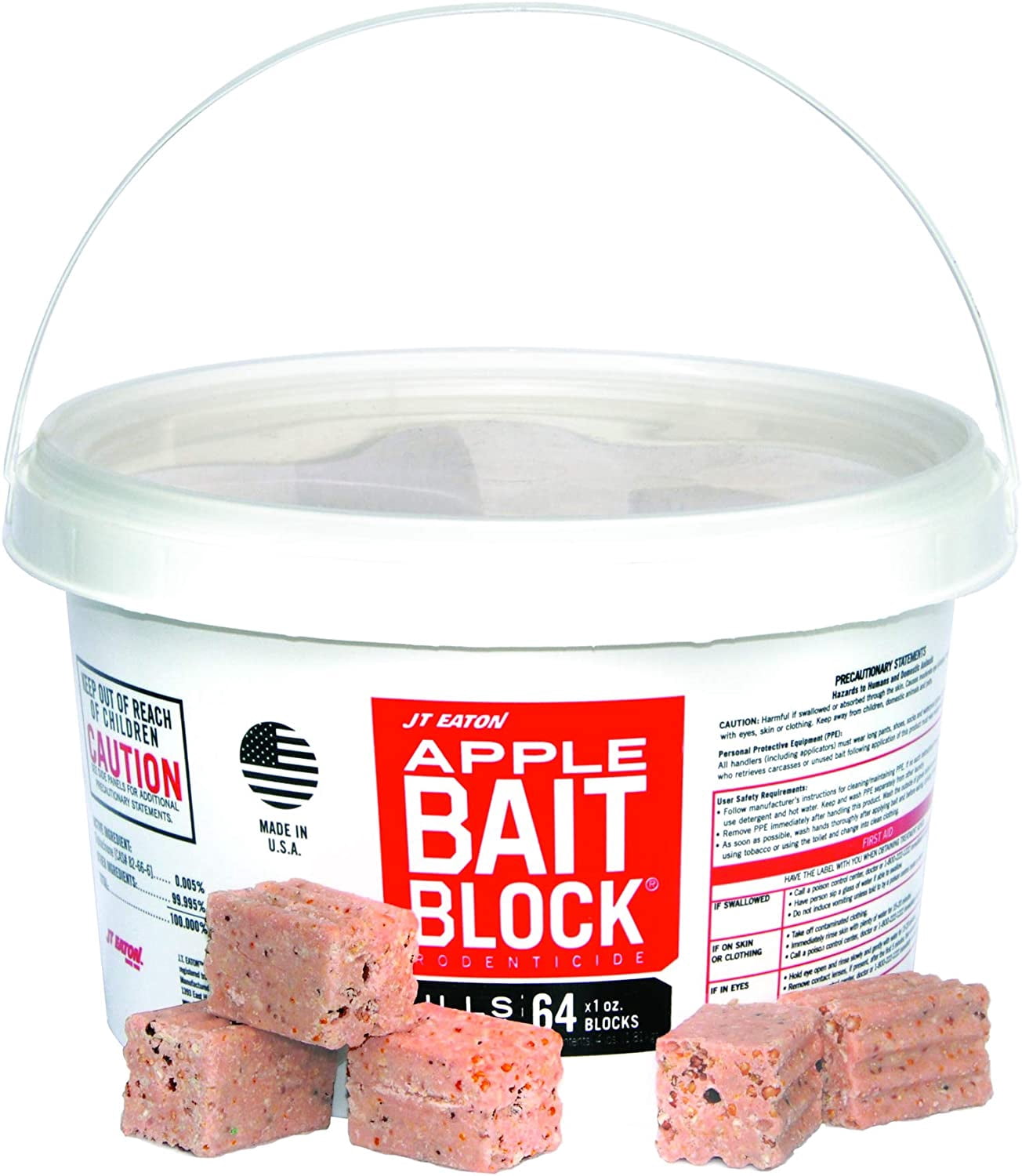 JT Eaton Bait Block Apple Flavor Rodenticide, 4 lbs
