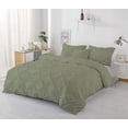 thumbnail image 4 of Kotton Culture 600TC 3Pc Pinch Pleated Duvet Cover Set 100% Egyptian Cotton (Moss, Twin), 4 of 4