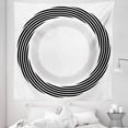 thumbnail image 1 of Black Tapestry, Abstract Circular Element with Interlace Spinning Concentric Rings Simplistic Art, Fabric Wall Hanging Decor for Bedroom Living Room Dorm, 5 Sizes, Black, by Ambesonne, 1 of 1