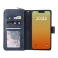 thumbnail image 4 of For Iphone 15 Pro Max 9 Card Slots Zipper Wallet Bag Leather Phone Case(Blue),iPhone 13 Pro, 4 of 7