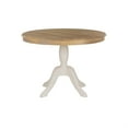 thumbnail image 1 of Linon Troyin 2 Tone Round Pedestal Dining Table in Natural and White Solid Wood, 1 of 11
