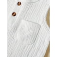 thumbnail image 3 of Wassery Infant Baby Boys Summer Outfits 6M 12M 18M 2T 3T 4T Toddler Kids Button Closure Tank Top with Elastic Waist Shorts Set 6M-4T, 3 of 4