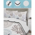thumbnail image 4 of Gray Shell Coral Twin XL Size Down Alternative Comforter, Lightweight Comforter Quilt Bedding Set with Pillow Shams Coastal Summer Beach Nautical Ocean All Seasons Bed Comforter Duvet Insert 68"x98", 4 of 7