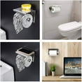 thumbnail image 4 of Toilet Paper Holder with ShelfTowel Robe Hooks, Adhesive or Screw Wall Mounted, 4 of 4