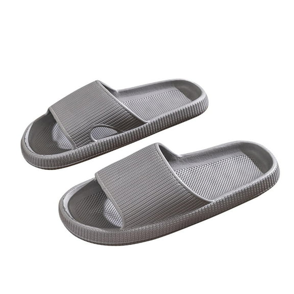 KIJBLAE Men's Summer Beach Slippers Bathroom Slides Sandals Indoor Non-Slip Soft Sole Home Slippers Hole Shoes Couples Flip Flops Light Slides Gray 41