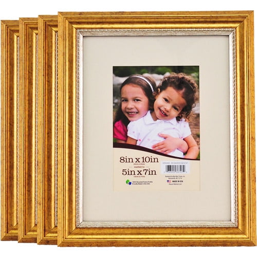 8x10 Matted Gold Picture Frames Set Of 4
