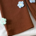 thumbnail image 6 of Xyant Toddler Baby Girl Clothes Outfit Long Sleeve Blouse Polo Shirt Top 3D Flower Vest Pants 3 Piece Outfits Set (Brown,12-18 Months), 6 of 7