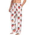 thumbnail image 2 of Xecao Hand Drawn Strawberry Men's Straight Lounge Pajama Pants: The Ultimate in Comfortable Sleepwear, 2 of 9