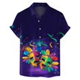 thumbnail image 1 of Camisas Para Hombre Manga Larga Regular Fit Camiseta con estampado digital 3D para hombre Camisa de manga corta Solapa superior (Hot Pink, 3XL), 1 of 4