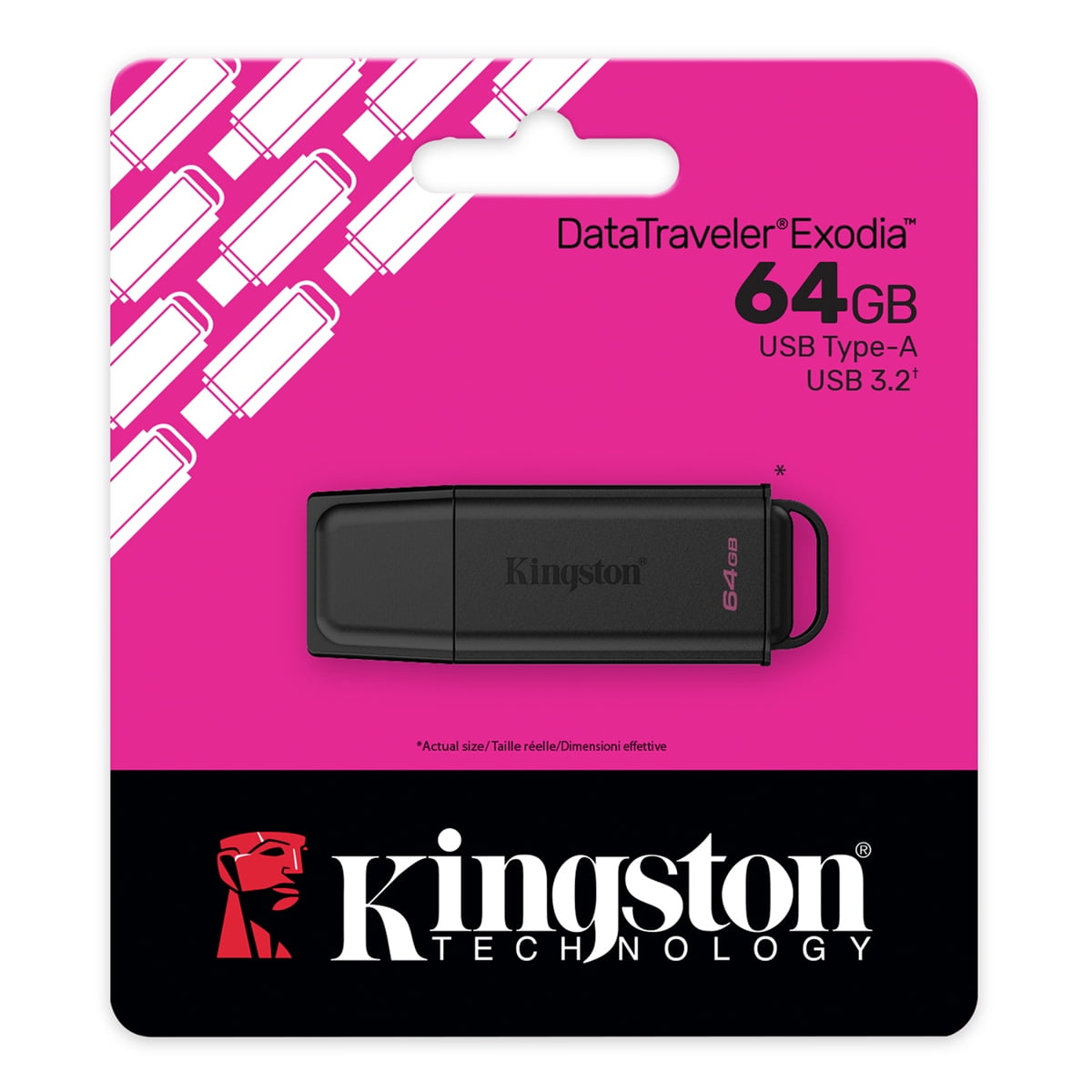 Kingston DataTraveler Exodia USB Flash Drive - 64 GB - USB 3.2 (Gen 1) Type A, USB 2.0