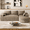 Brown, variant on Wiilayok Corduroy Modular Cloud Couch, 108" L Shaped Sectional Sofa with Curved Ottoman, Deep Seat for Living Room Apartment, ,No Assembly, Olive Green