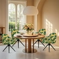 thumbnail image 4 of Whosucclay Monstera Palm Leaves Print Swivel Armchair Accent Dining Chair Cover for Office, Anti Wrinkle Curved Back Chair Slipcover Removable Swivel Armchair Cover Protector for Home Office, 4 of 7