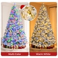 thumbnail image 3 of Firstness 5.7ft Pre-Lit Artificial Christmas Tree with 821 Branches,11 lighting Mode Snow Flocked Xmas Tree with Storage Bag, 3 of 12