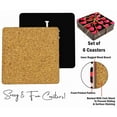 thumbnail image 4 of Inkdotpot Set of 6 Drink Coasters Easy Clean 4-inch SquareCoastersCork Base,Reusable,Love, 4 of 8