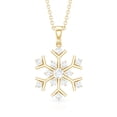 thumbnail image 3 of Rosec Jewels Natural Diamond Snowflake Necklace with Chain - HI-SI Quality - Christmas Gift for Women, 14K Yellow Gold, 3 of 8