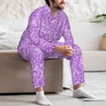 thumbnail image 7 of Sikiie Lilac Glittering Mens Pajama Set, Soft Warm Long Sleeve Sleepwear, Cozy Button-Down Pjs for Men-Medium, 7 of 7