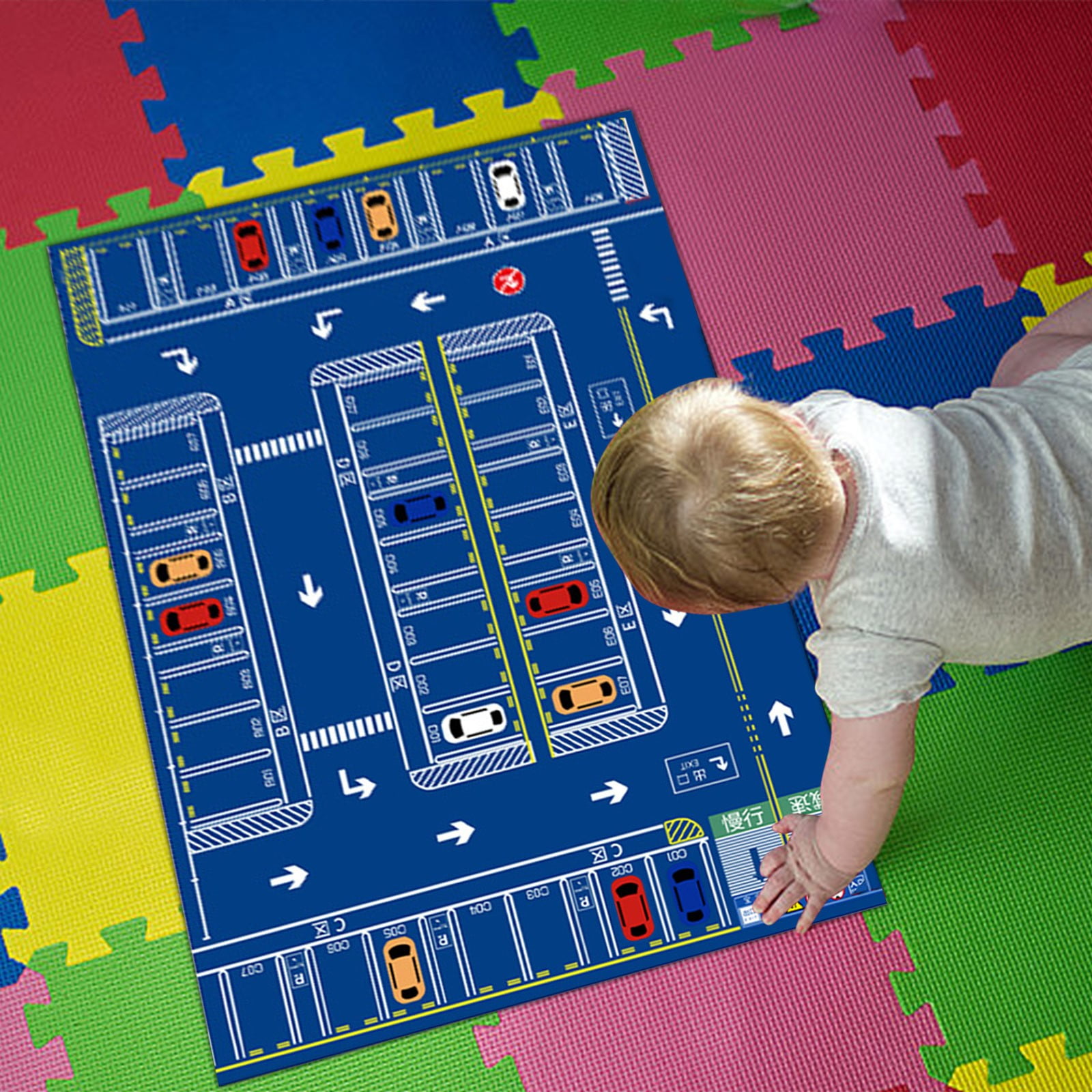 Toys 50% Off Clear! Kids Rug Play Mat Great for Playing with Cars and Toys,Educational Kid Road and Traffic City Life Carpet,Children Baby Fun Throw Rug for Bedroom Play Room,40X60CM