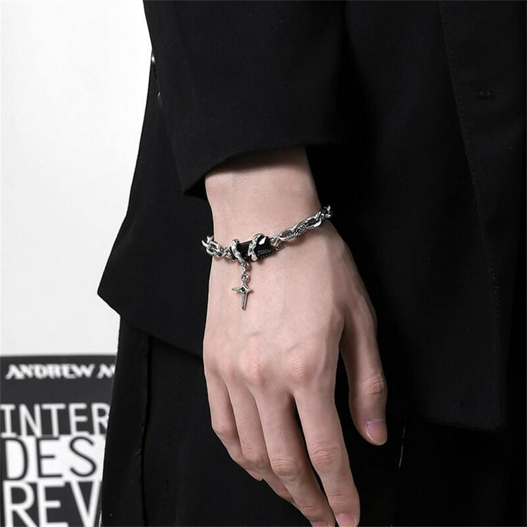 2024 Retro Black Zircon Star Bracelet For Women Men Trend