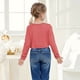 thumbnail image 5 of Cowsor Girls Long Sleeve Bolero Cardigan Kids Button Closure Knitted Shrug Cropped Sweaters Tops, 5 of 6