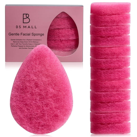 Esponja facial BS-MALL exfoliante para limpieza profunda, 12 unidades