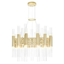 CWI Lighting Orgue 42 LED Light Metal Chandelier in Satin Gold