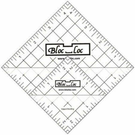 Bloc Loc~Half Square Triangle Ruler Set #6~ 2.5''and 4.5''  Acrylic Ruler