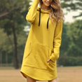 thumbnail image 1 of Nuevo otoño sudaderas largas de las mujeres vestidos Casual bolsillo de manga larga sudaderas con capucha suelta de gran tamaño jersey sudadera con capucha vestidopangjing, 1 of 4