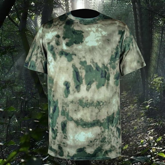 Styesk T Shirts for Man Men's Lightweight Breathable Snug Camouflage Drying Short Sleeved Round Neck