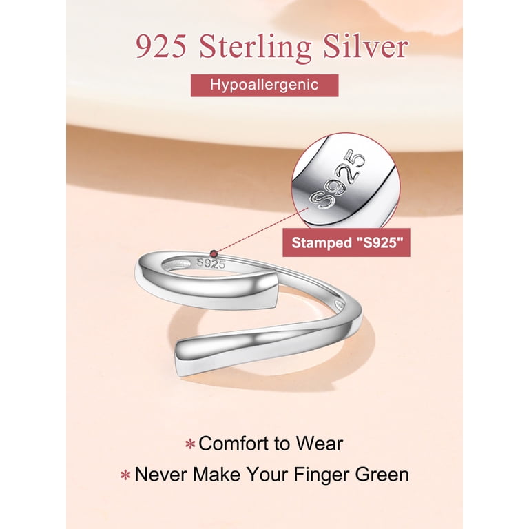 FOCALOOK Adjustable Toe Rings For Women – 925 Sterling Silver, Open Design With CZ – Summer Foot Jewelry Gift