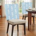 thumbnail image 4 of White Seahorse Chair Covers Set of 4 Watercolor Retro Summer Coral Ocean Blue Background Chair Back Covers Stretch Removable Washable Slipcovers Protector for Dining Room Kitchen Party Decor, 4 of 9