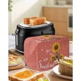 thumbnail image 4 of Coral Red Sunshine Sunflower Small Toaster Cover 2 Slice, Kitchen Appliance Covers, Pastoral Bees Farmhouse Floral Toaster Oven Cover with Loop, Bread Machine Cover Polyester Dust Cover Protection, 4 of 4