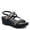 BLACK MULTI, variant on Women's HUGBUG Wedge Sandals - Suede, Jeweled Upper, Adjustable Buckle, Made in India