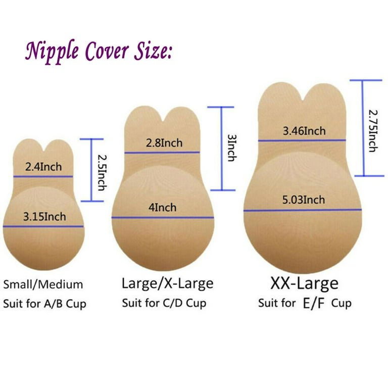 SAYFUT 2 Pack Nipple Covers Self Adhesive Strapless Backless Bra Lifting  Push Up Reusable Sticky Bras For Swimming Wedding Party Evening Dress Skin/