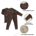 thumbnail image 3 of Traje para niños, abrigo base para niños, pijamas para el hogar de primavera y otoño para bebés (marrón), 3 of 5