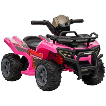 Resenkos Electric Ride-on Car,Kids ATV Four Wheeler Ride on Car, Motorized Quad, 6V Battery Powered Electric Quad, Pink