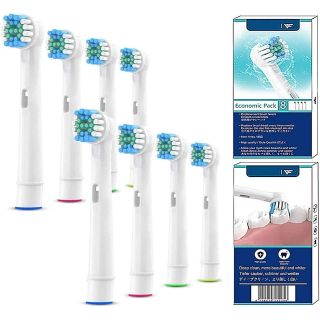 Replacement Brush Heads Compatible with Oral b Electric Toothbrush Heads, 8 Precision Replacement Brush Heads,