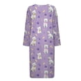 thumbnail image 6 of FOR U DESIGNS West Highland White Terrier Print House Dresses for Woman Lightweight Long Sleeve Night Shirts Breathable Sleep Dress House Dresses for Woman with Pockets, M, 6 of 8