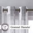 thumbnail image 3 of Cortinas transparentes de 137 cm de largo para sala de estar, dormitorio, baño, cortinas de gasa con ojales, cortinas de lino sintético a rayas, semicortinas, beige, 132 x 137 cm, 2 paneles, 3 of 8