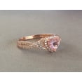 thumbnail image 2 of beryl_creation 14K Rose Gold Plated 925 Sterling Silver 2.00 Ct Heart Cut Sapphire & Diamond Engagement Wedding Christmas Thanksgiving Ring For Women's -7, 2 of 3