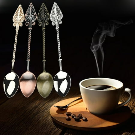 

QWY Retro Coffee Spoon Sugar Tea Dessert Cake Cutlery Kitchen Tableware