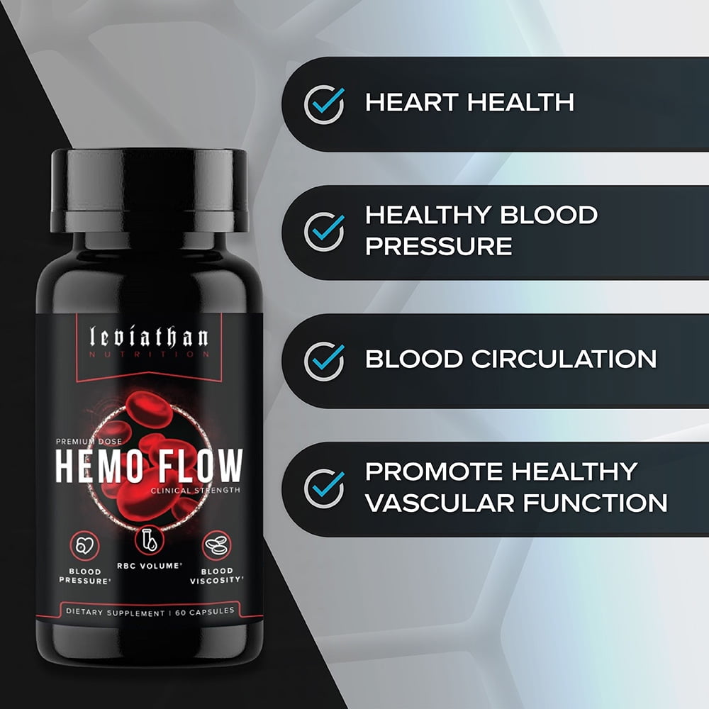 Leviathan Nutrition Hemo Flow | Nattokinase Nitric Oxide Supplement for Healthy Blood Pressure & Heart