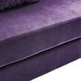 thumbnail image 5 of BELLEZE Modern Button Tufted Settee Bedroom Bench Loveseat Sofa Living Room Velvet, Purple, 5 of 7