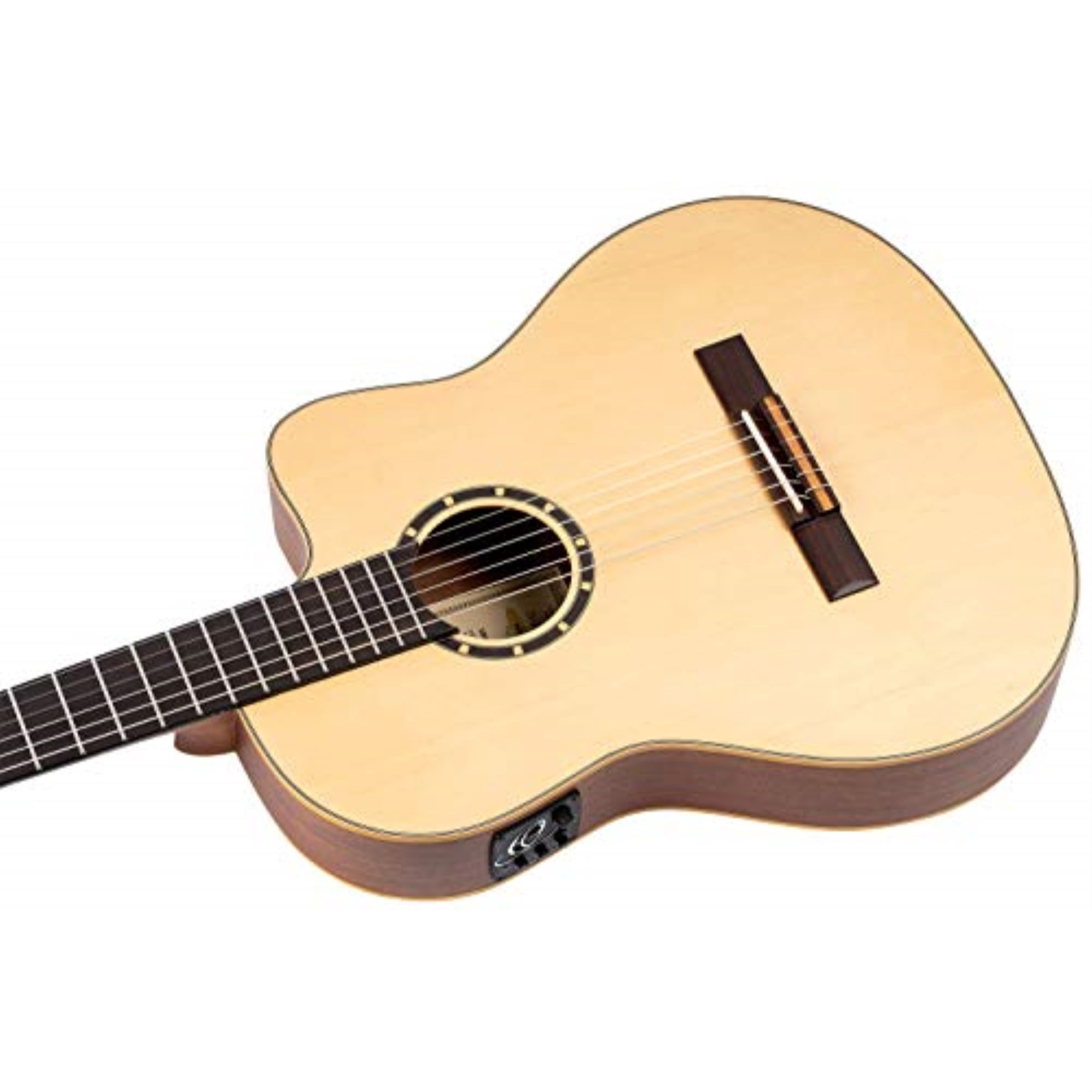 Ortega Family Series RCE125SN Thinline Acoustic-Electric Classical Guitar Satin Natural