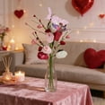 thumbnail image 5 of Valentine Decor Plastic Resin Flower Arrangement Pink Roses White Vase Heart Ornaments Bedroom Decoration Valentine's Day Gifts Her​, 5 of 6