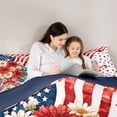 thumbnail image 4 of Manfei Watercolor Flowers Stars Twin Comforter Sets,Us Flag 4Th Of July Bedding Set,Red White Blue,Navy Blue Reversible,2-Piece,1 Comforter and 1 Pillowcase, 4 of 7