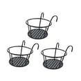 thumbnail image 2 of koolsoo 3x Hanging Planter Basket Above The Rail Flower Pot Holder Around Hanging Railing Planters for Window Courtyard Outdoors in The Interior Outdoors Black, 2 of 8