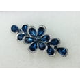 thumbnail image 3 of Faship Gorgeous Navy Blue Rhinestone Crystal Floral  Hair Barrette Clip, 3 of 4